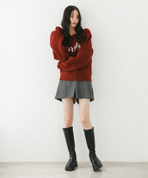 Heather（ヘザー）の「ジャガードロゴニット　599316（ニット/セーター・レディース・ネイビー/アイボリー/ベージュ/ブルー/レッド/グレー/ブラウン・FREE）」の21枚目の写真