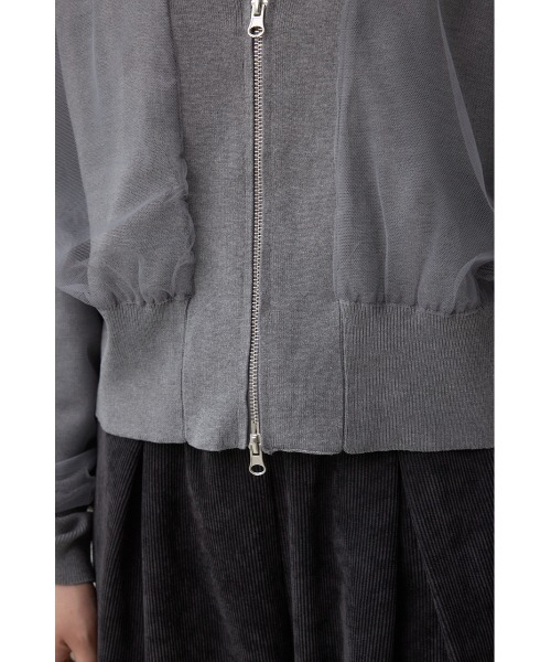 AZUL by moussy（アズールバイマウジー）の「チュールドッキングニットカーディガン（カーディガン/ボレロ・レディース・ブラック/杢グレー/アイボリー・FREE）」の21枚目の写真