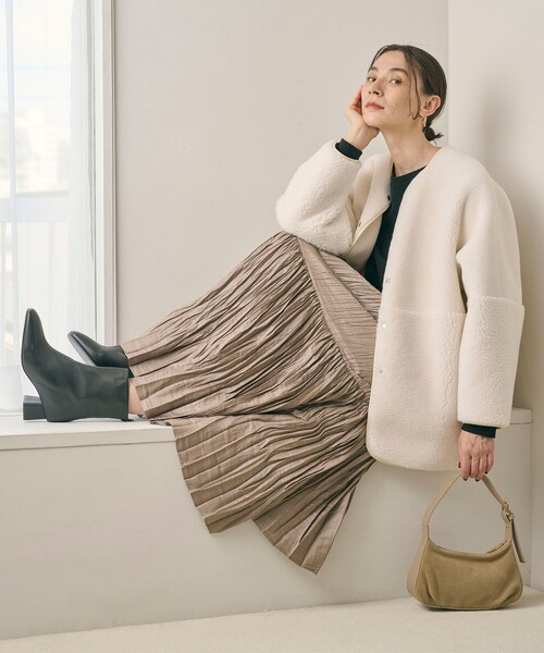 BEAUTY&YOUTH UNITED ARROWS(ビューティーアンドユースユナイテッドアローズ)の「レザー バックジップ ブーツ(ブーツ・レディース・ベージュ/ブラック・36/37/38)」の17枚目の写真