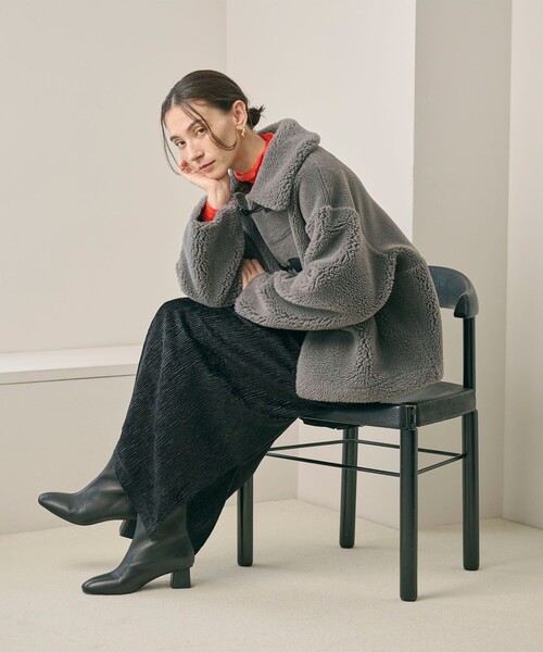 BEAUTY&YOUTH UNITED ARROWS(ビューティーアンドユースユナイテッドアローズ)の「レザー バックジップ ブーツ(ブーツ・レディース・ベージュ/ブラック・36/37/38)」の15枚目の写真