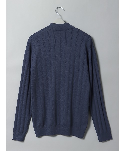 SUIT SQUARE（スーツスクエア）の「GOOVI ポロニット 長袖 ウォッシャブル アセテートウール（ニット/セーター・メンズ・ブラウン系/グレー系/ブルー系・1/2/3）」の7枚目の写真