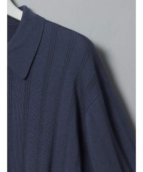 SUIT SQUARE（スーツスクエア）の「GOOVI ポロニット 長袖 ウォッシャブル アセテートウール（ニット/セーター・メンズ・ブラウン系/グレー系/ブルー系・1/2/3）」の9枚目の写真