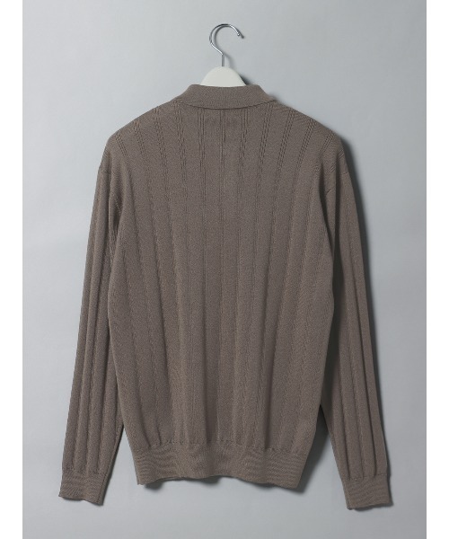 SUIT SQUARE（スーツスクエア）の「GOOVI ポロニット 長袖 ウォッシャブル アセテートウール（ニット/セーター・メンズ・ブラウン系/グレー系/ブルー系・1/2/3）」の21枚目の写真