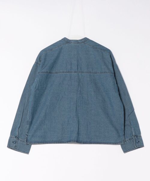 SOMETHING（サムシング）の「SOMETHING刺繍チャイナデニムシャツ（シャツ/ブラウス・レディース・ブラック系その他/ブルー・FREE）」の3枚目の写真
