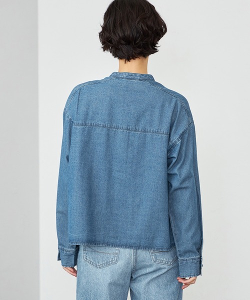 SOMETHING（サムシング）の「SOMETHING刺繍チャイナデニムシャツ（シャツ/ブラウス・レディース・ブラック系その他/ブルー・FREE）」の22枚目の写真