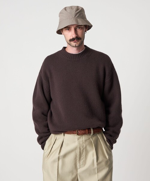 Steven Alan＞ ハミルトンラムズウール ハイクルーネック ニット