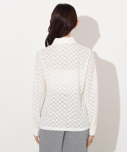 N.(N. Natural Beauty Basic)(エヌエヌナチュラルビューティーベーシック)の「起毛レースシャツ(シャツ/ブラウス・レディース・オフホワイト/ライトグリーン/レッド・MEDIUM)」の7枚目の写真