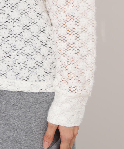 N.(N. Natural Beauty Basic)(エヌエヌナチュラルビューティーベーシック)の「起毛レースシャツ(シャツ/ブラウス・レディース・オフホワイト/ライトグリーン/レッド・MEDIUM)」の10枚目の写真