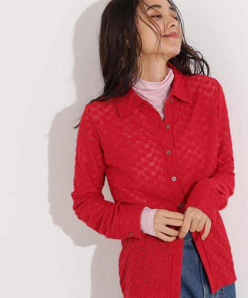 N.(N. Natural Beauty Basic)(エヌエヌナチュラルビューティーベーシック)の「起毛レースシャツ(シャツ/ブラウス・レディース・オフホワイト/ライトグリーン/レッド・MEDIUM)」の22枚目の写真