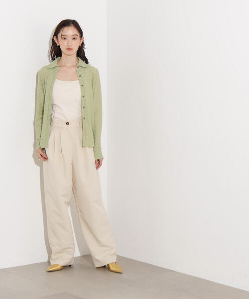 N.(N. Natural Beauty Basic)(エヌエヌナチュラルビューティーベーシック)の「起毛レースシャツ(シャツ/ブラウス・レディース・オフホワイト/ライトグリーン/レッド・MEDIUM)」の13枚目の写真