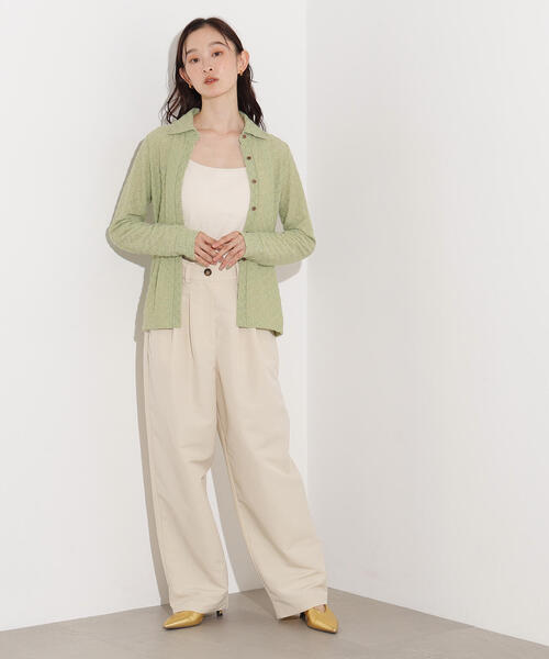 N.(N. Natural Beauty Basic)(エヌエヌナチュラルビューティーベーシック)の「起毛レースシャツ(シャツ/ブラウス・レディース・オフホワイト/ライトグリーン/レッド・MEDIUM)」の15枚目の写真