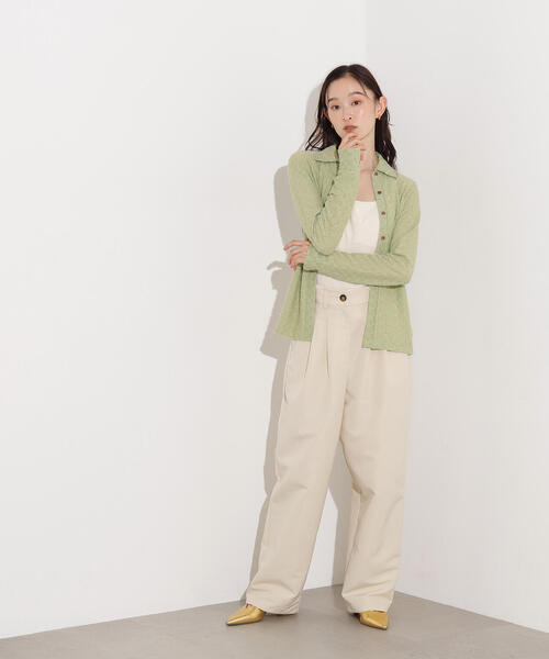 N.(N. Natural Beauty Basic)(エヌエヌナチュラルビューティーベーシック)の「起毛レースシャツ(シャツ/ブラウス・レディース・オフホワイト/ライトグリーン/レッド・MEDIUM)」の16枚目の写真