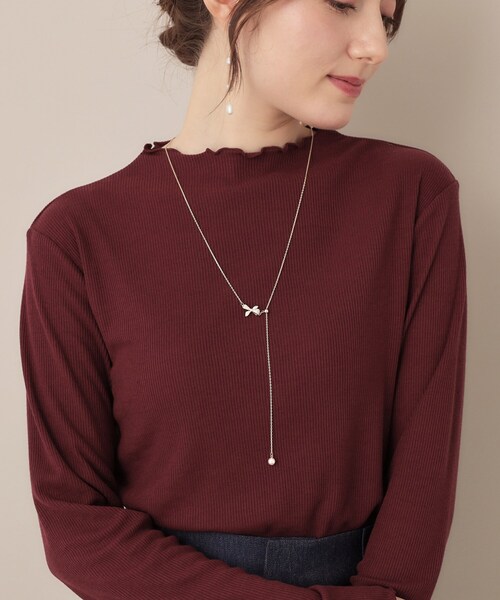 couture brooch（クチュールブローチ）の「リボンモチーフラリエットネックレス（ネックレス・レディース・ゴールド・00）」の2枚目の写真