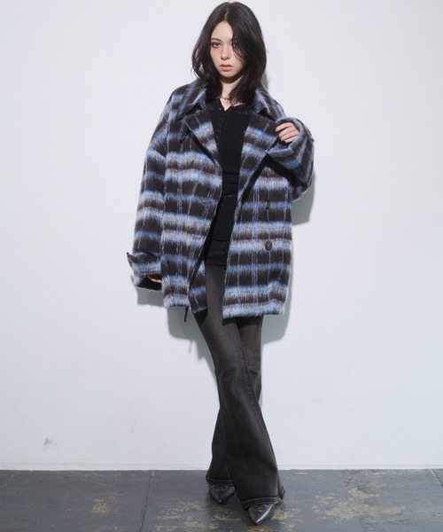 ENVYM(アンビー)の「スタンドカラーコクーンコート(その他アウター・レディース・ブラウン/ブラック・FREE)」の11枚目の写真