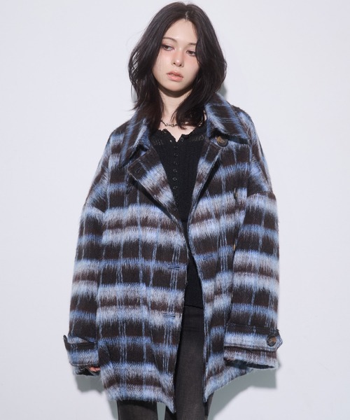 ENVYM(アンビー)の「スタンドカラーコクーンコート(その他アウター・レディース・ブラウン/ブラック・FREE)」の18枚目の写真