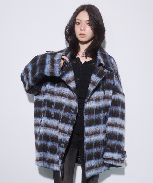 ENVYM(アンビー)の「スタンドカラーコクーンコート(その他アウター・レディース・ブラウン/ブラック・FREE)」の19枚目の写真