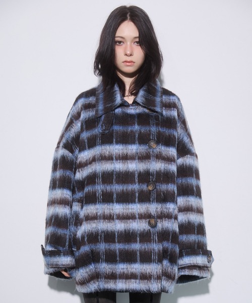 ENVYM(アンビー)の「スタンドカラーコクーンコート(その他アウター・レディース・ブラウン/ブラック・FREE)」の21枚目の写真