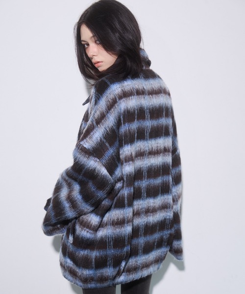 ENVYM(アンビー)の「スタンドカラーコクーンコート(その他アウター・レディース・ブラウン/ブラック・FREE)」の13枚目の写真