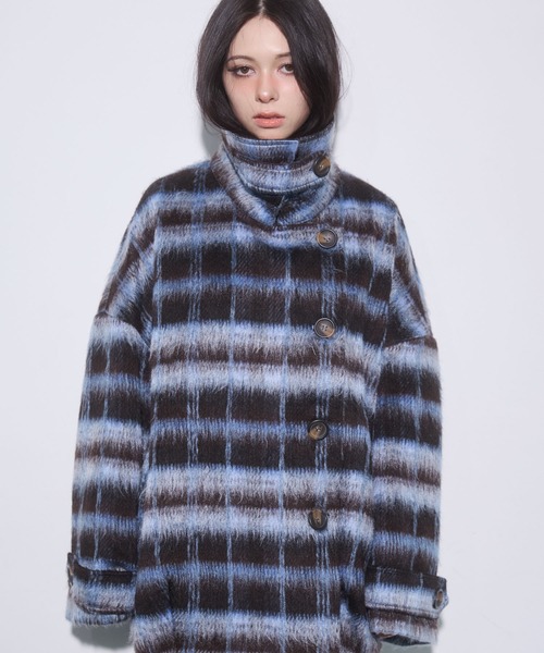 ENVYM(アンビー)の「スタンドカラーコクーンコート(その他アウター・レディース・ブラウン/ブラック・FREE)」の15枚目の写真