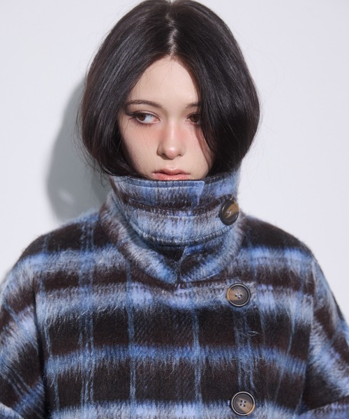 ENVYM(アンビー)の「スタンドカラーコクーンコート(その他アウター・レディース・ブラウン/ブラック・FREE)」の17枚目の写真