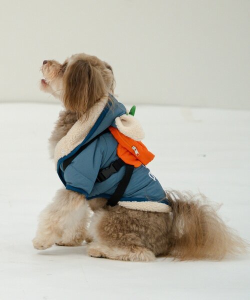 CIAOPANIC TYPY（チャオパニックティピー）の「【WEB限定】【DOD】【ドッグウェア】サササノフワジャケ（ペットウェア・レディース・ブルー/オレンジ/ベージュ・MEDIUM/SMALL）」の6枚目の写真