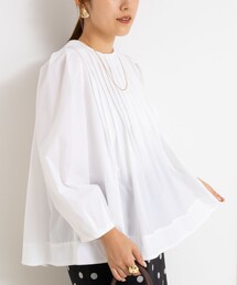 ウォッシャブルタックフレアーブラウス