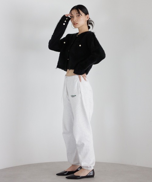 ENC（エンク）の「gold button mini pocket cardigan / 金釦ミニポケットシャギーカーディガン（カーディガン/ボレロ・レディース・ブラック/アイボリー/ダークブラウン・FREE）」の16枚目の写真