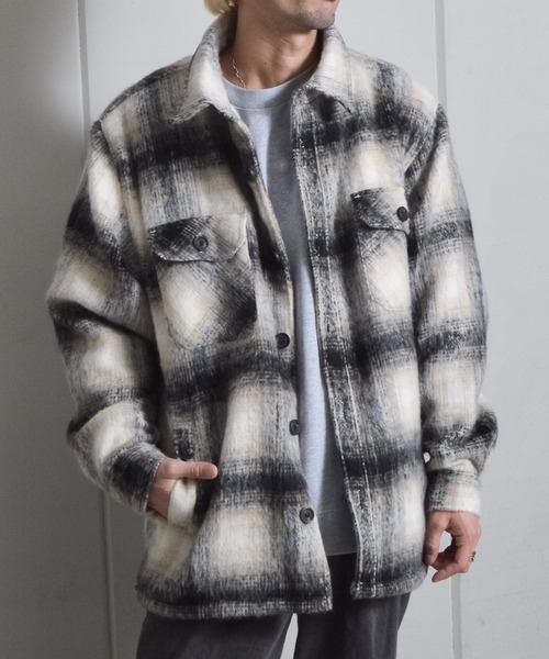 DOUBLE STEAL(ダブルスティール)の「起毛オンブレチェックCPOジャケット(その他アウター・メンズ・ブルー/ブラック・LARGE/MEDIUM)」の14枚目の写真