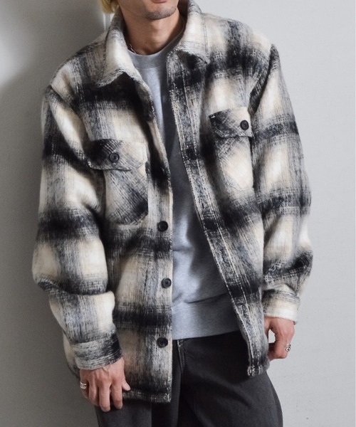 DOUBLE STEAL(ダブルスティール)の「起毛オンブレチェックCPOジャケット(その他アウター・メンズ・ブルー/ブラック・LARGE/MEDIUM)」の21枚目の写真