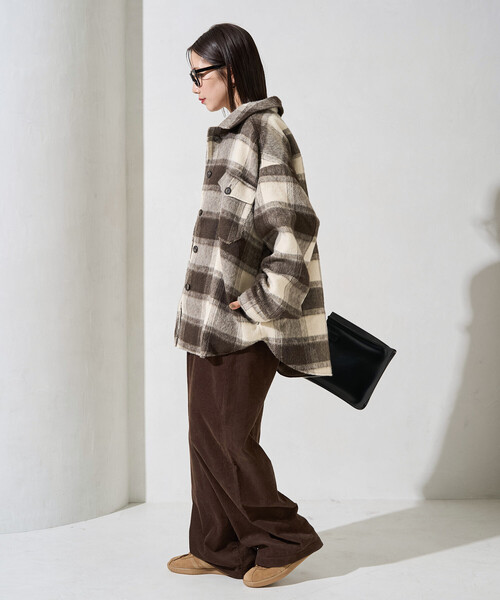 セール】限定展開 チェック シャギー シャツ アウター（その他アウター