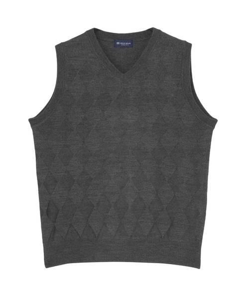 BRICK HOUSE by TOKYO SHIRT(ブリックハウス)の「ダイヤ柄 ニットベスト(ベスト・メンズ・チャコール/ネイビー・LL/M/L/XL)」の11枚目の写真