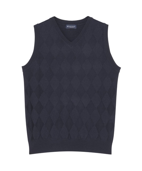 BRICK HOUSE by TOKYO SHIRT(ブリックハウス)の「ダイヤ柄 ニットベスト(ベスト・メンズ・チャコール/ネイビー・LL/M/L/XL)」の6枚目の写真