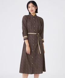 【ウォッシャブル】ビットプリントデシンワンピース