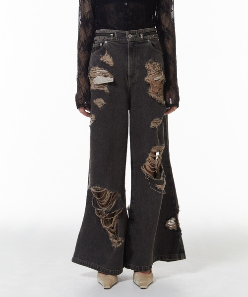 moon skyDENIME デニム ZIP DAMAGE DENIM/ジップダメージデニム（デニムパンツ）｜JOSE