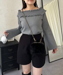 ニット/セーター（グレー/灰色系・フリル）ファッション通販