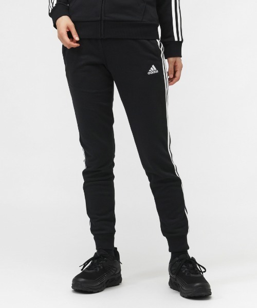 adidas（アディダス）の「アディダス adidas エッセンシャルズ フレンチテリー 3ストライプス パンツ（スウェットパンツ・レディース・グレー/ブラック・S/M/L/XL）」の2枚目の写真