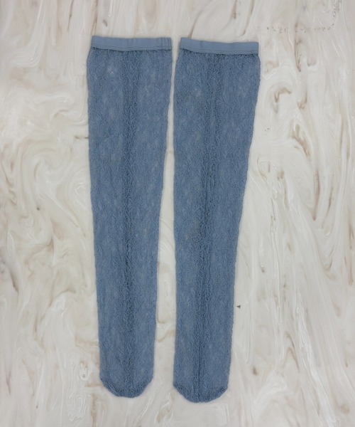 JOSE MOON（ジョゼムーン）の「LACE OVER-KNEE SOCKS/レースオーバーニーソックス（ソックス/靴下・レディース・ホワイト/レッド/ベージュ/ブラック/サックスブルー/グレー・FREE）」の13枚目の写真