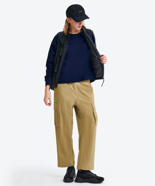 AIGLE（エーグル）の「ダイヤモンドキルティング ワッフルフリースプルオーバー（スウェット・レディース・ホワイト/ダークネイビー・36/38/40）」の3枚目の写真