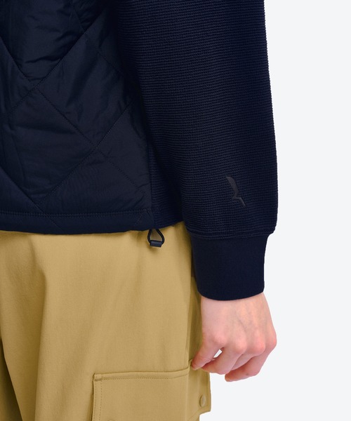 AIGLE（エーグル）の「ダイヤモンドキルティング ワッフルフリースプルオーバー（スウェット・レディース・ホワイト/ダークネイビー・36/38/40）」の5枚目の写真