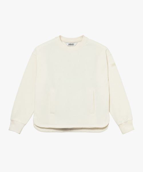 AIGLE（エーグル）の「ダイヤモンドキルティング ワッフルフリースプルオーバー（スウェット・レディース・ホワイト/ダークネイビー・36/38/40）」の9枚目の写真