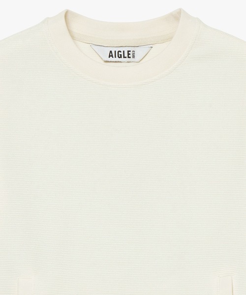 AIGLE（エーグル）の「ダイヤモンドキルティング ワッフルフリースプルオーバー（スウェット・レディース・ホワイト/ダークネイビー・36/38/40）」の11枚目の写真