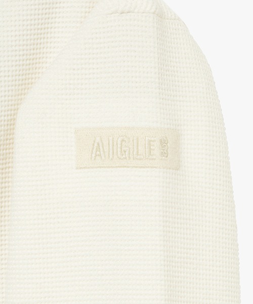 AIGLE（エーグル）の「ダイヤモンドキルティング ワッフルフリースプルオーバー（スウェット・レディース・ホワイト/ダークネイビー・36/38/40）」の13枚目の写真