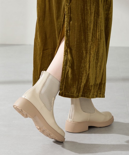 厚底 リブニット バックジップ ブーツ /52407（ブーツ）｜WA ORiental