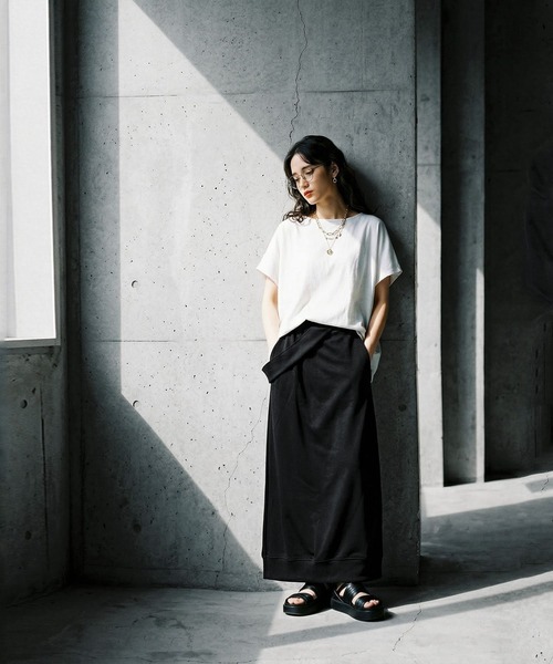 antiqua(アンティカ)の「Iライン リブスカート(スカート・レディース・グレー/ブラック・ONESIZE)」の6枚目の写真