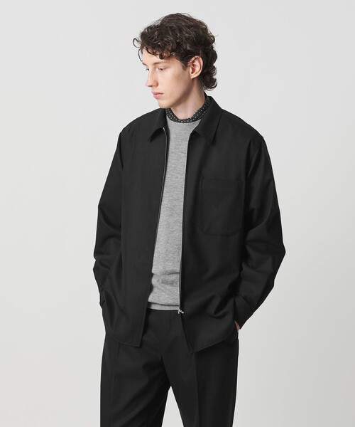 ライトメルトン ジップアップ オーバーシャツ（シャツ/ブラウス