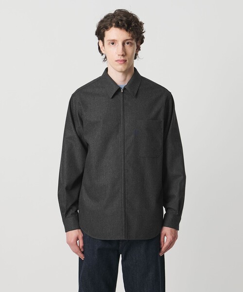 セール】ライトメルトン ジップアップ オーバーシャツ（シャツ