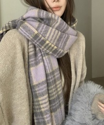 2ly2（トゥーリートゥー）の「大判チェック柄ストール（マフラー）」