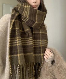 2ly2（トゥーリートゥー）の「大判チェック柄ストール（マフラー）」