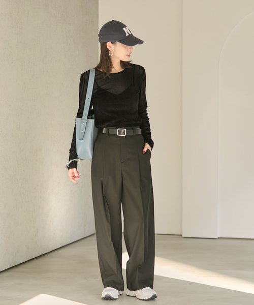 plage(プラージュ)の「《一部カラーWEB限定追加》Flocky Mesh ロンT(Tシャツ/カットソー・レディース・ベージュ/チャコールグレー/ブラック/ブラウン/ホワイト・FREE)」の11枚目の写真