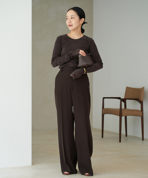 ✴︎お値下げ✴︎新品未使用タグ付き Plage フロッキーメッシュロンT ブラウン プラージュ Plage 《一部カラーWEB限定追加予約》Flocky Mesh ロンT